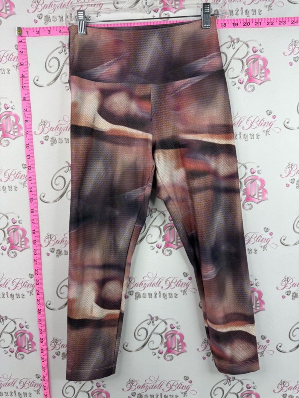 MPG leggings capri tights Women's Abstract Brown Multi High-Rise Leggings